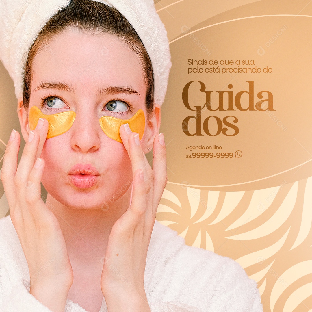 Clínica Estética Sinais de Que a Sua Pele Está Precisando de Cuidados Social Media PSD Editável