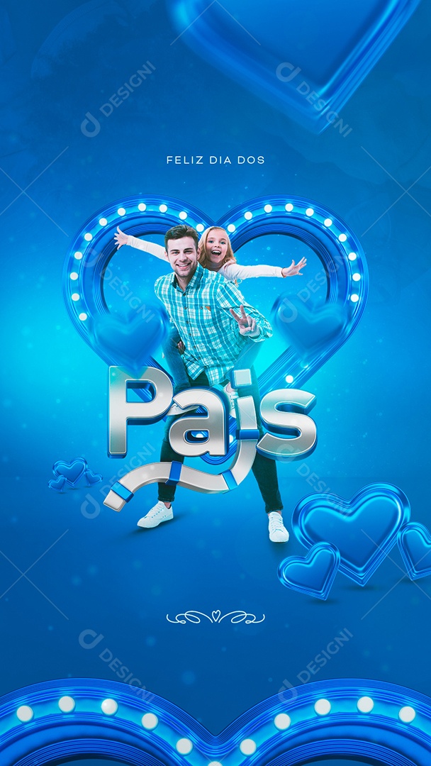 Social Media Story Feliz Dia Dos Pais PSD Editável