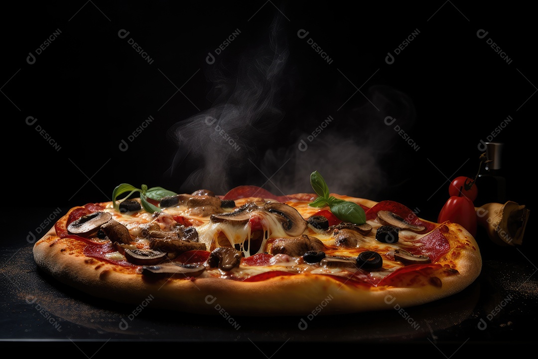 Pizza deliciosa asssada