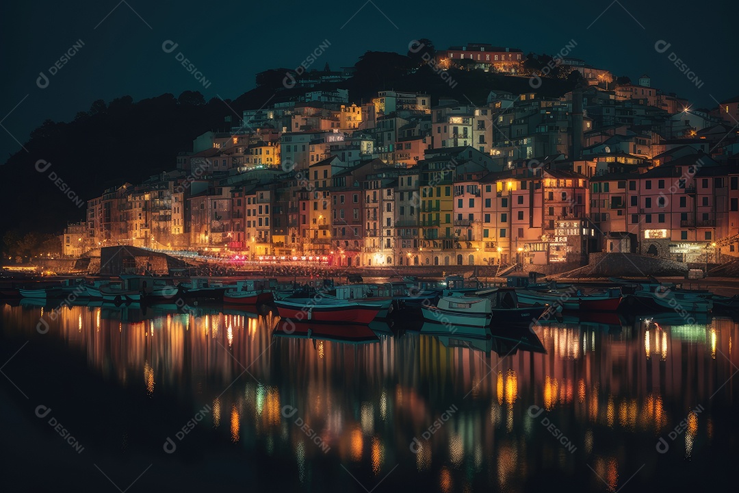 Uma paisagem mística do porto de Porto Venero Itália