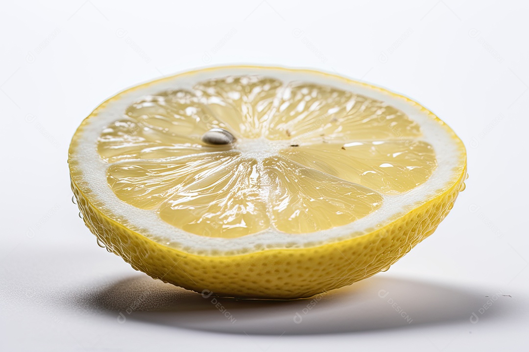 Laranja partido ao meio sobre fundo isolado branco