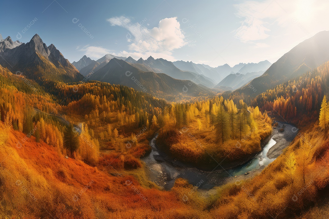 Linda paisagem de floresta arvores