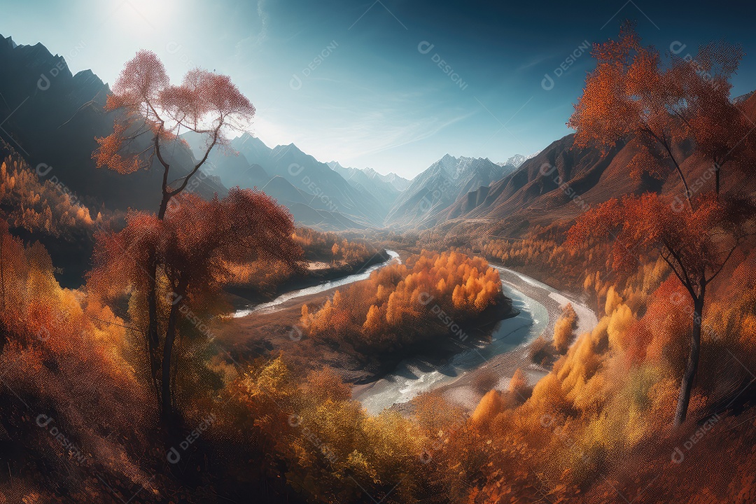 Linda paisagem de floresta arvores