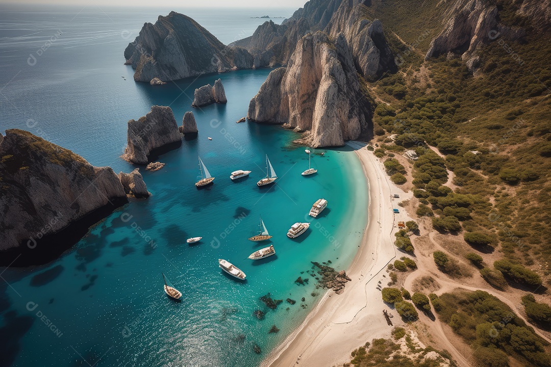 Linda vista aérea de praia