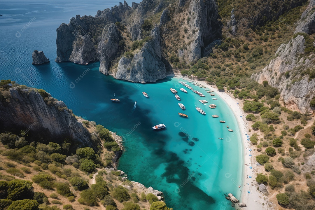 Linda vista aérea de praia