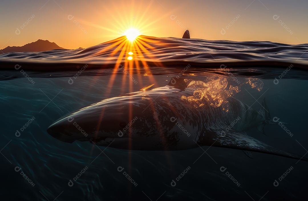 No Oceano Pacífico, perto da ilha de Guadalupe, em Mex