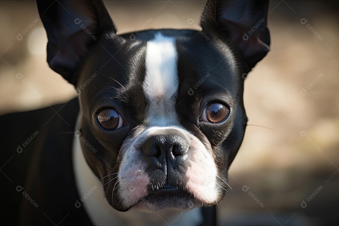 Cachorro sobre fundo desfocado