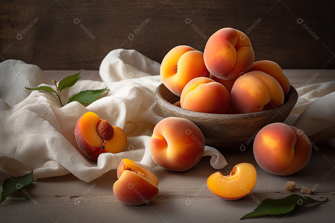 Frutas delcioas sobre uma mesa de madeira