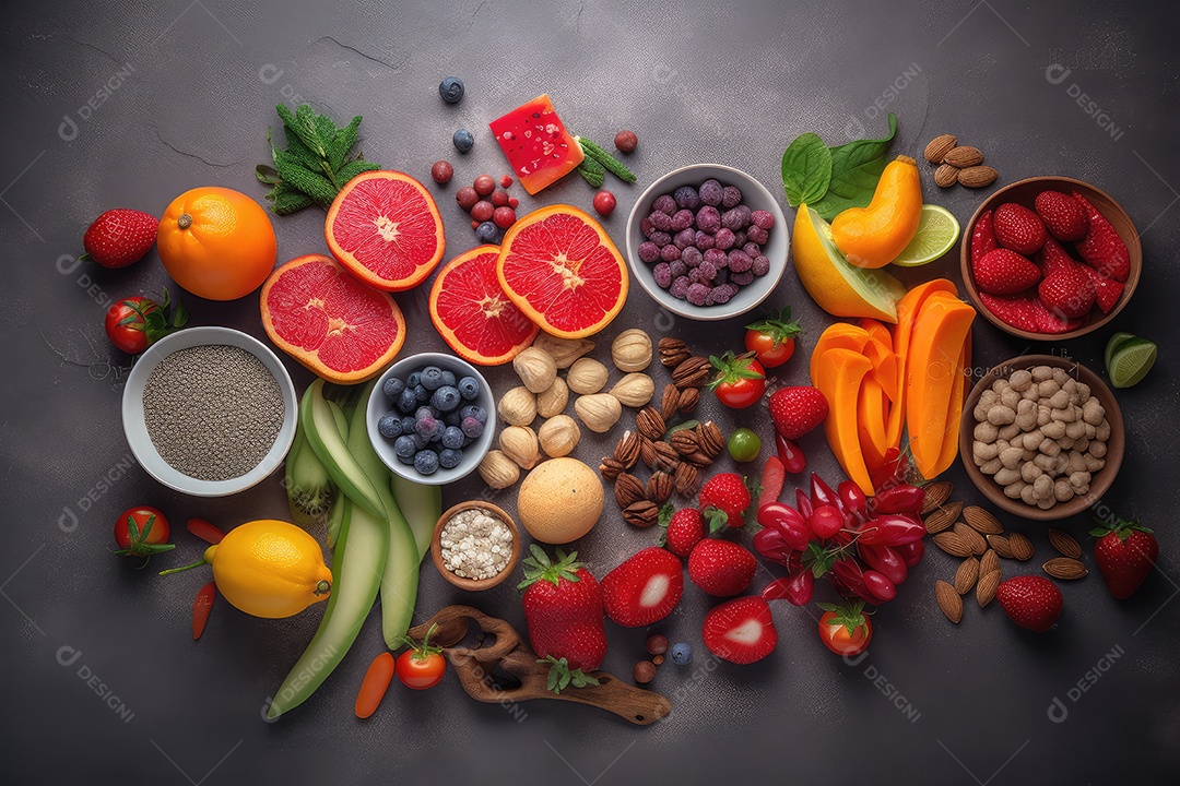 Frutas sobre uma mesa