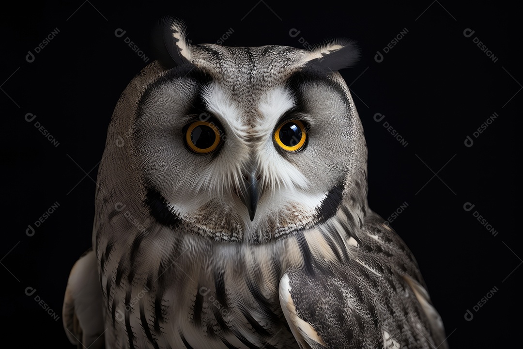 Linda coruja sobre fundo desfocado