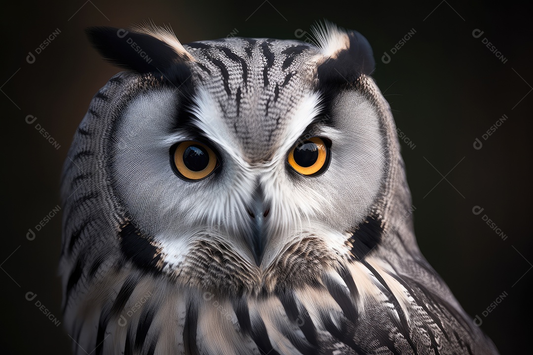 Linda coruja sobre fundo desfocado