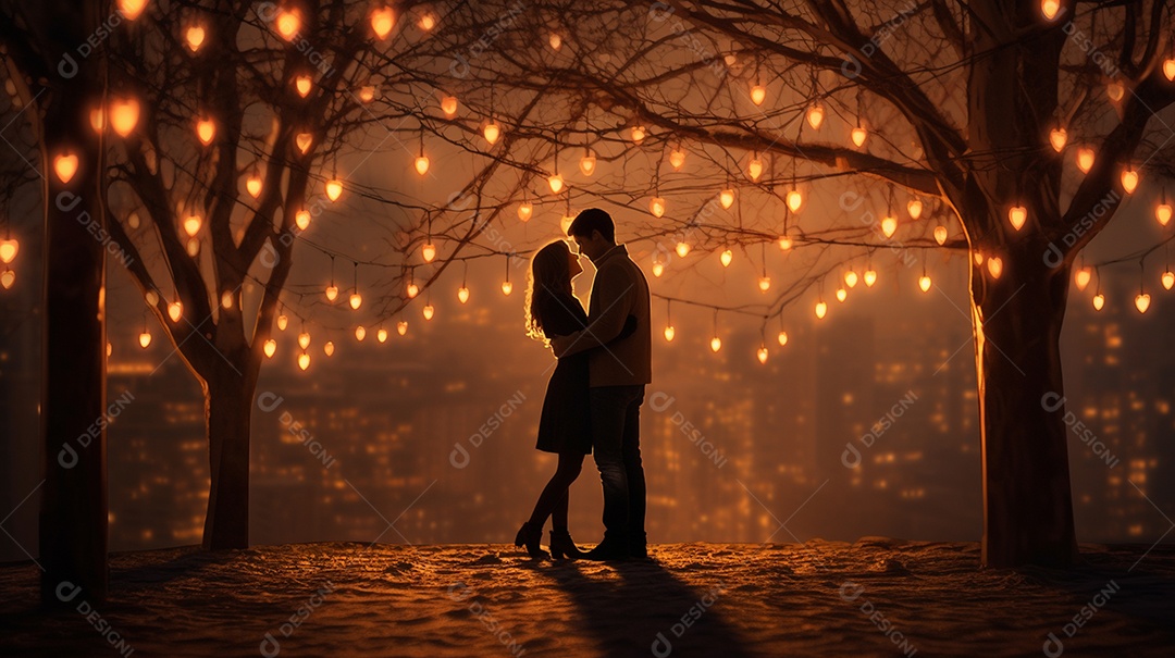 Um casal se abraçando no dia dos namorados