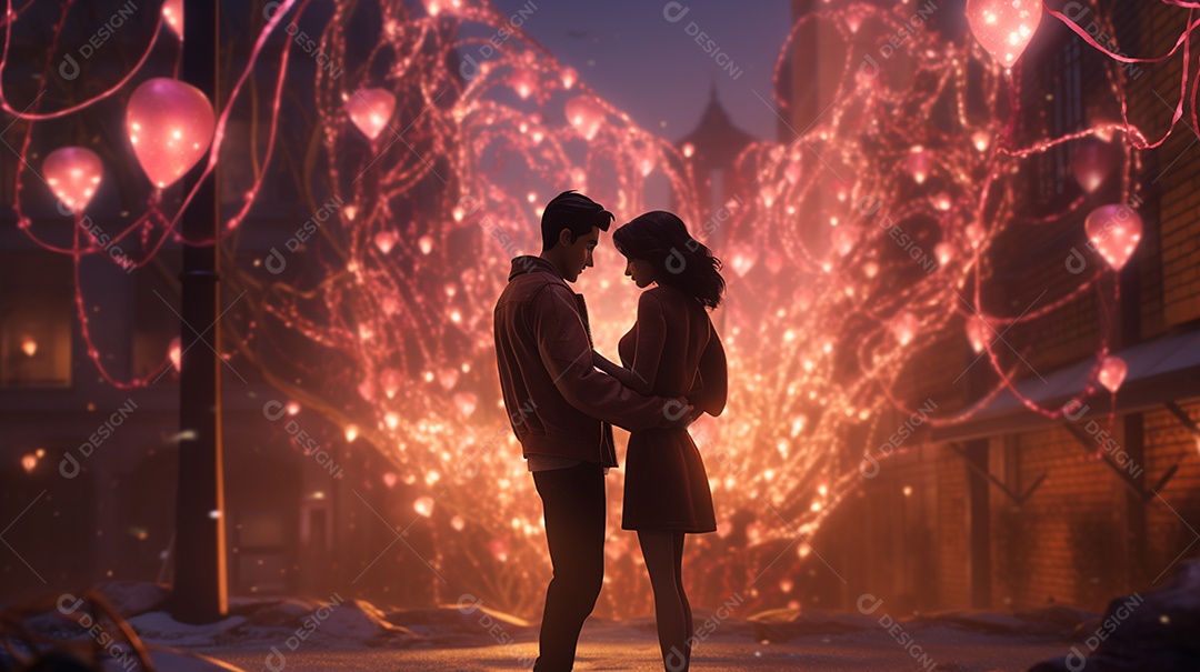 Um casal se abraçando no dia dos namorados