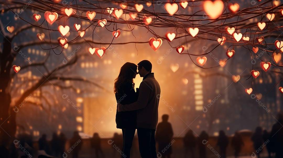 Um casal se abraçando no dia dos namorados