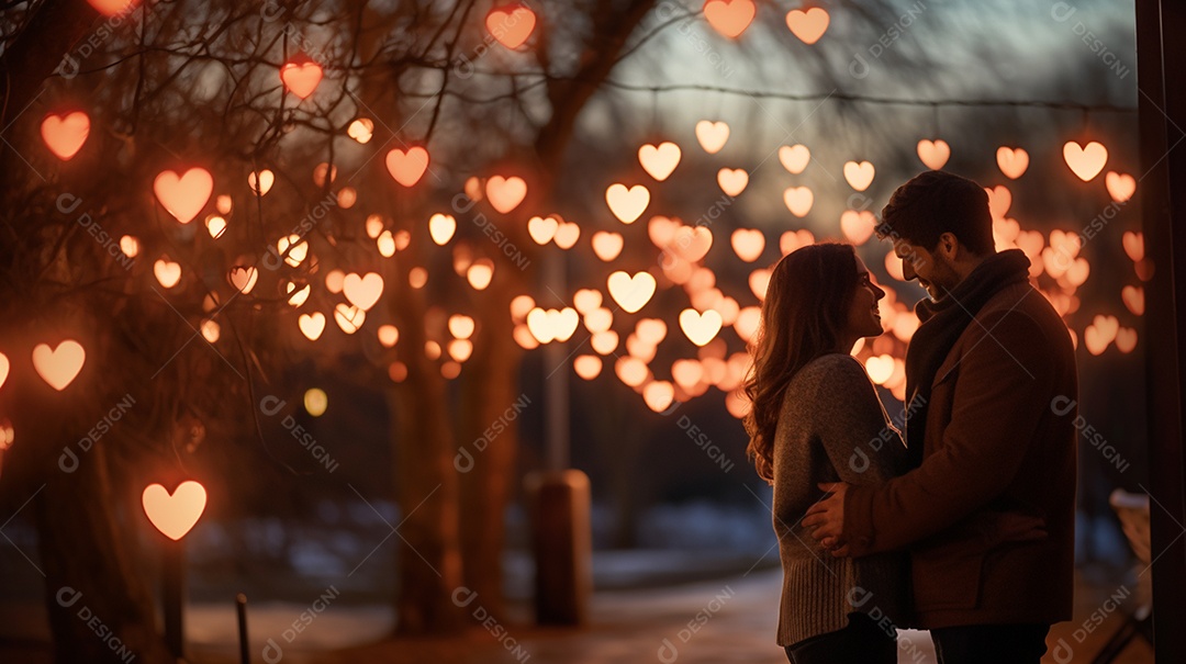 Um casal se abraçando no dia dos namorados