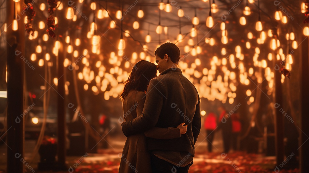 Um casal se abraçando no dia dos namorados