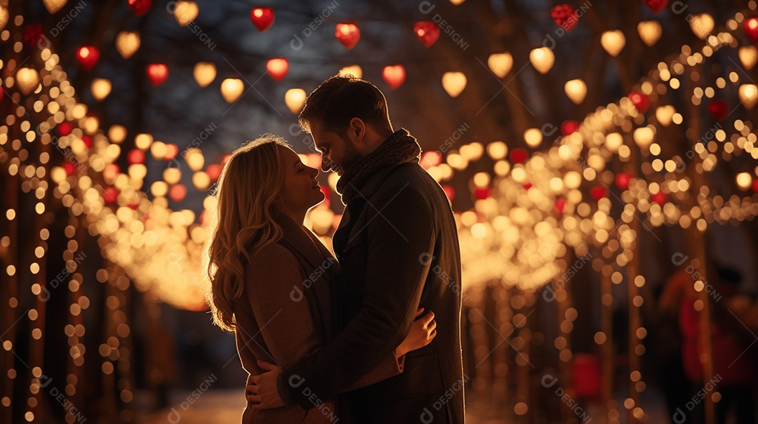 Um casal se abraçando no dia dos namorados