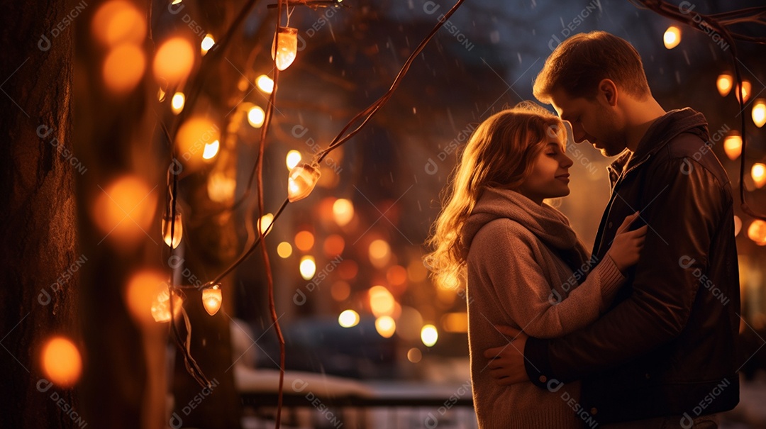 Um casal se abraçando no dia dos namorados