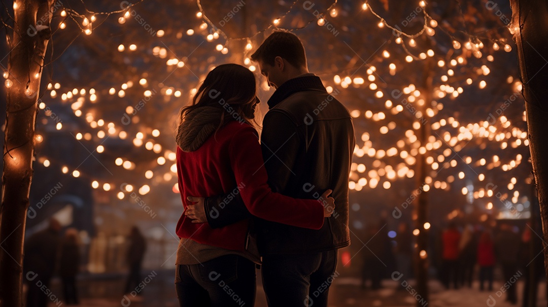 Um casal se abraçando no dia dos namorados
