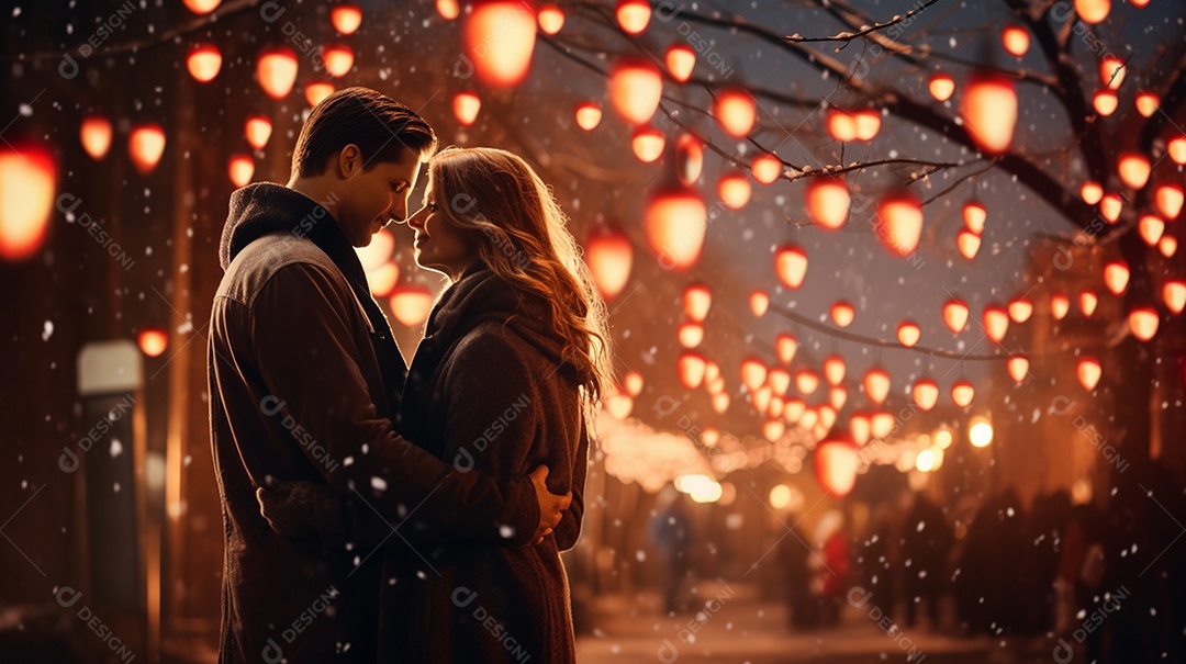 Um casal se abraçando no dia dos namorados