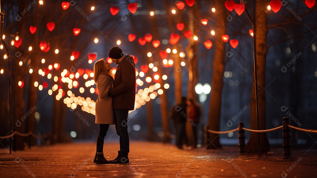 Um casal se abraçando no dia dos namorados