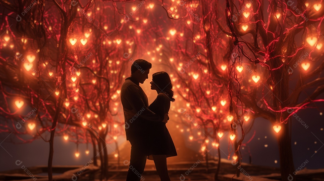 Um casal se abraçando no dia dos namorados