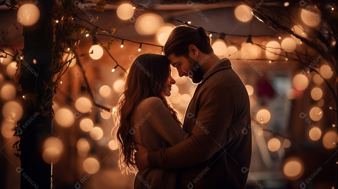 Um casal se abraçando no dia dos namorados