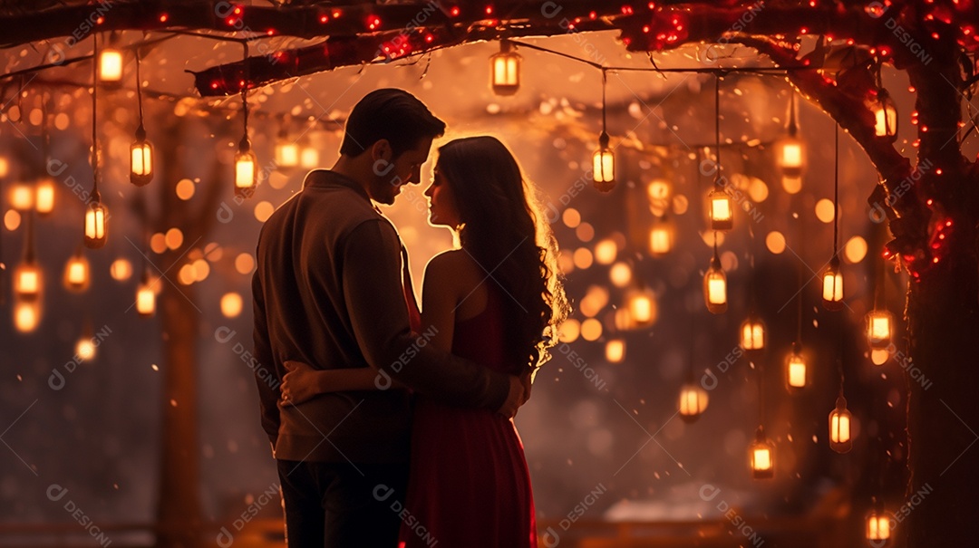 Um casal se abraçando no dia dos namorados