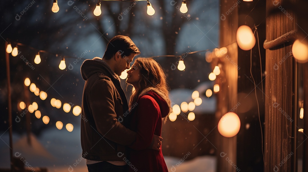 Um casal se abraçando no dia dos namorados