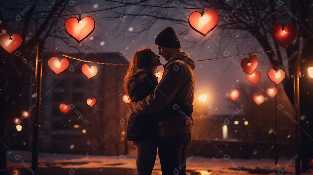 Um casal se abraçando no dia dos namorados