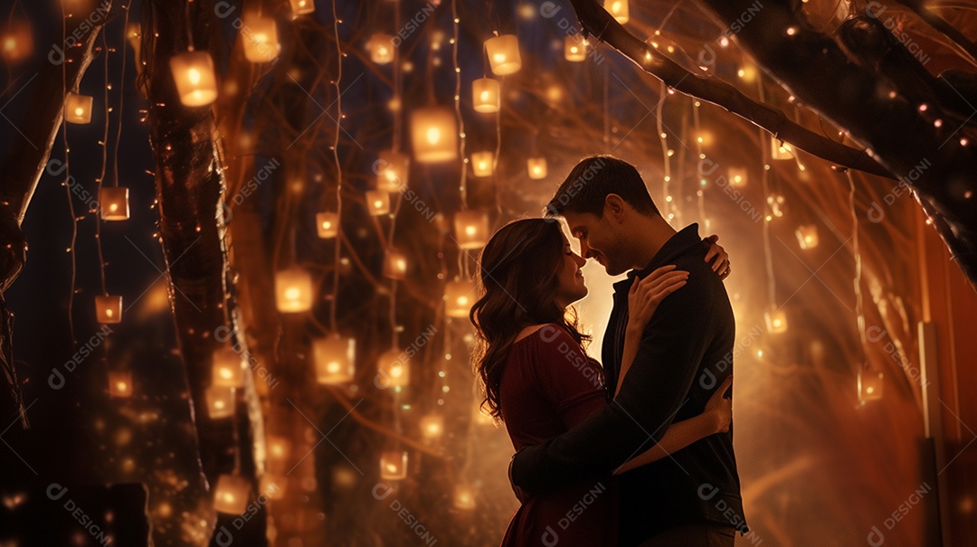 Um casal se abraçando no dia dos namorados