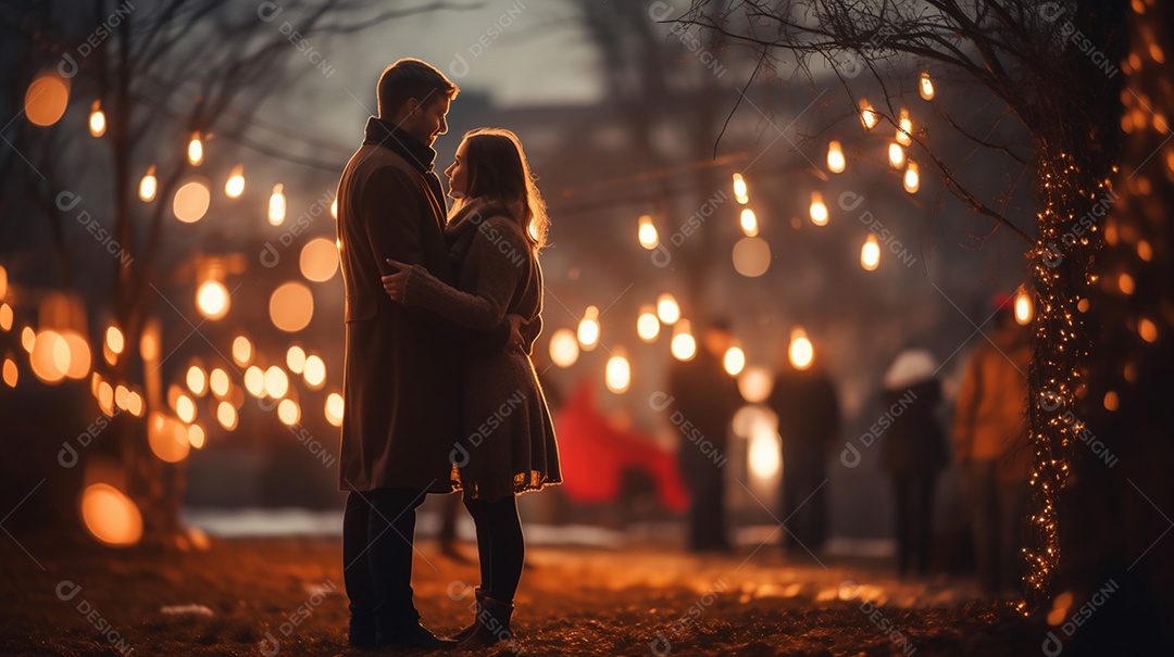 Um casal se abraçando no dia dos namorados