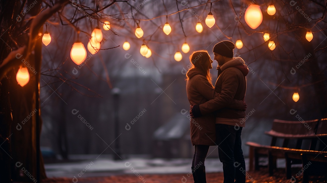 Um casal se abraçando no dia dos namorados
