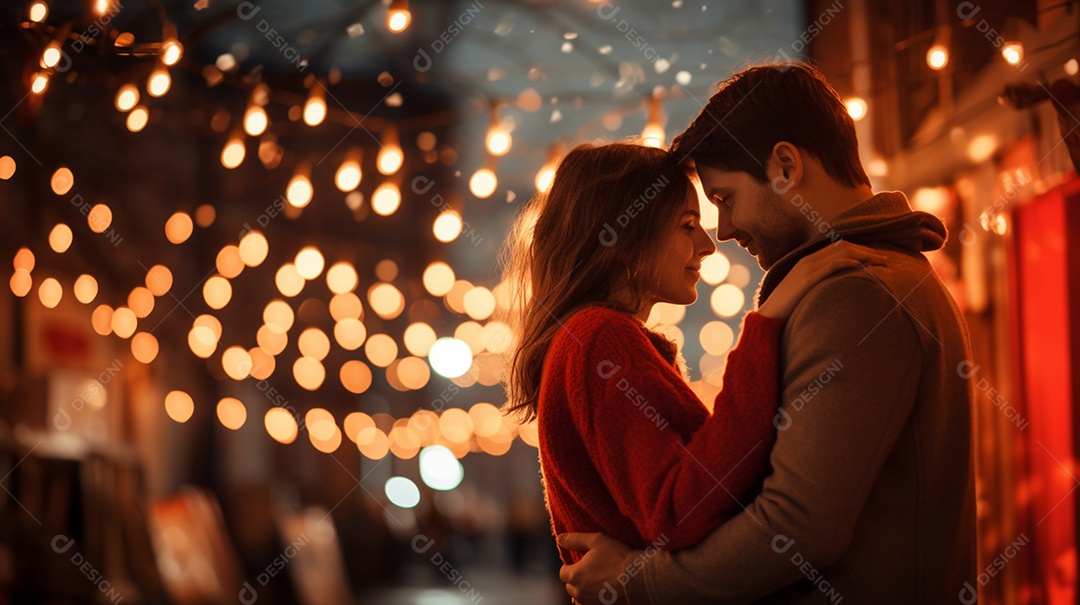 Um casal se abraçando no dia dos namorados