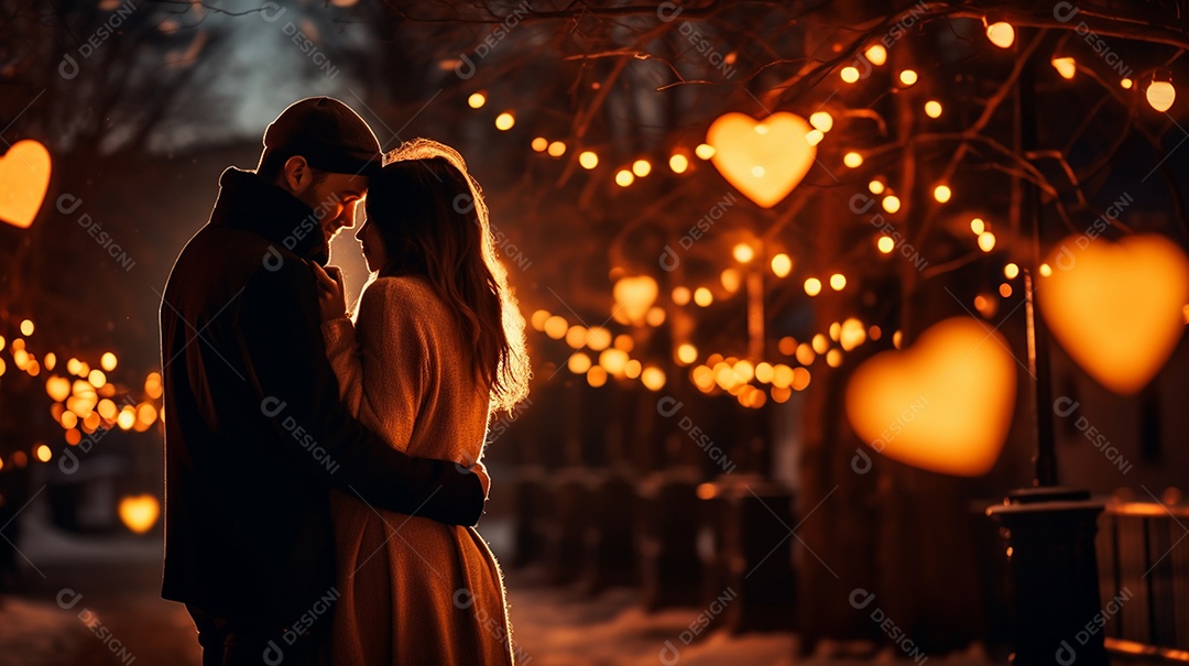 Um casal se abraçando no dia dos namorados