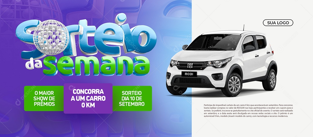Banner Sorteio da Semana O Maior Show de Prêmios Social Media PSD Editável