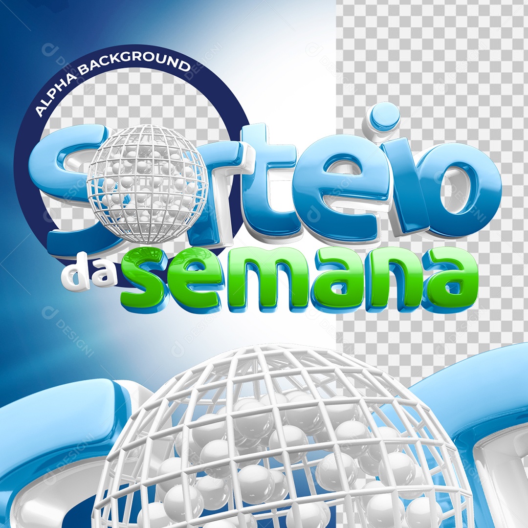 Sorteio da Semana Selo 3D para Composição PSD