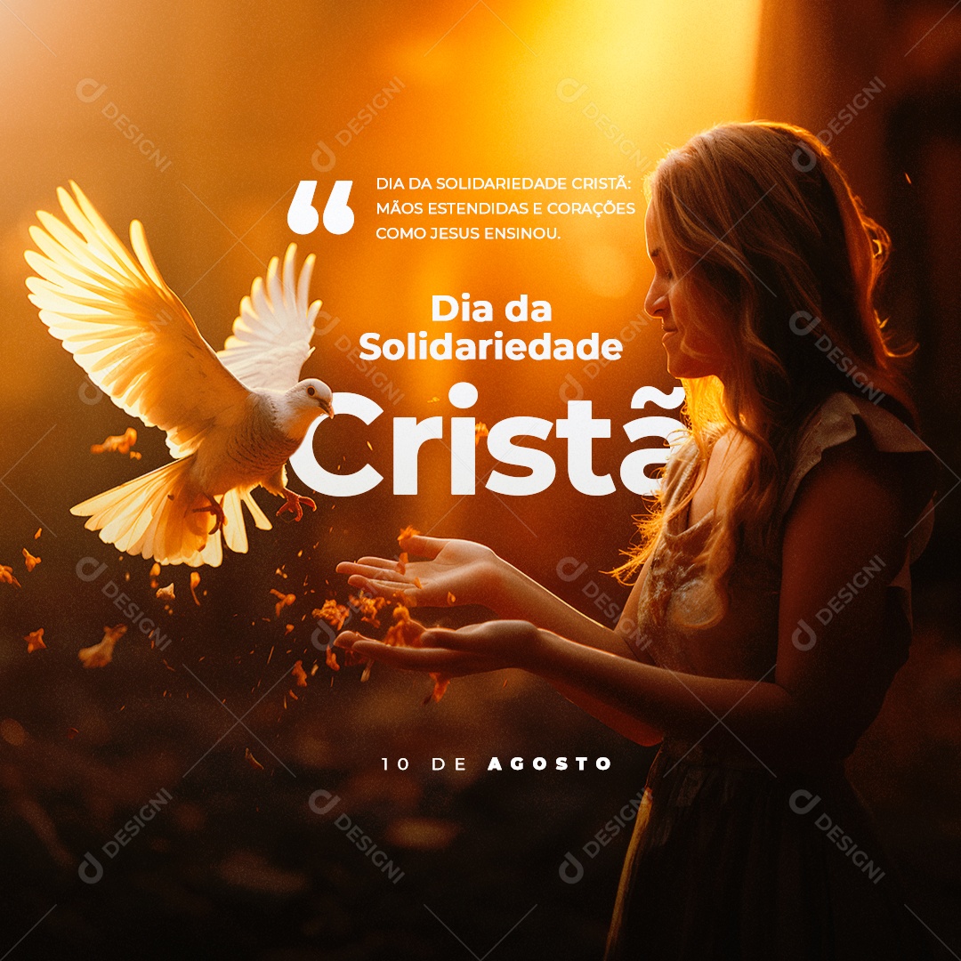 Dia da Solidariedade Cristã 10 de Agosto Social Media PSD Editável