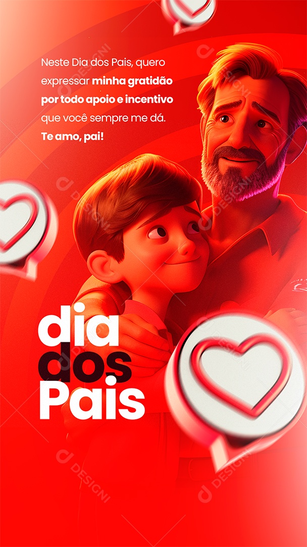 Story Dia Dos Pais Quero Expressar Minha Gratidão Social Media PSD Editável