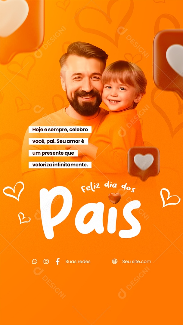 Story Hoje e Sempre Celebro Você Feliz Dia Dos Pais Social Media PSD Editável