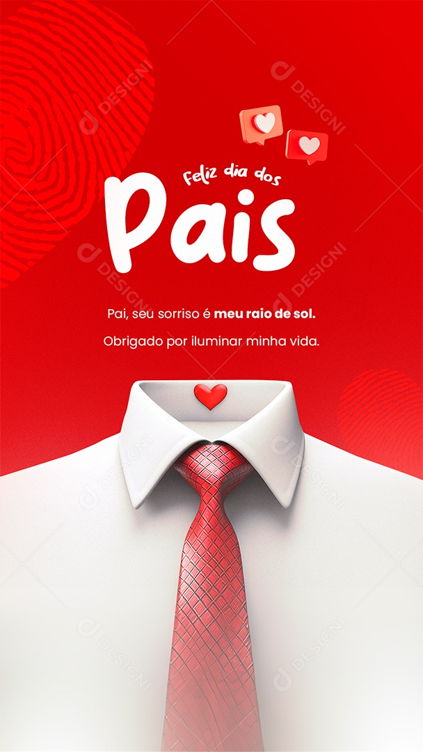 Story Feliz Dia Dos Pais Seu Sorriso é Meu Raio de Sol Social Media PSD Editável