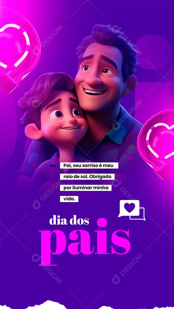 Story Dia Dos Pais Pai Seu Sorriso é Meu Raio de Sol Social Media PSD Editável