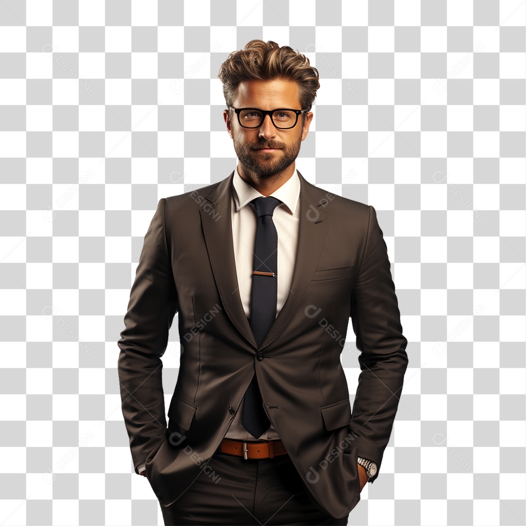 Homem Empresário de Terno PNG Transparente