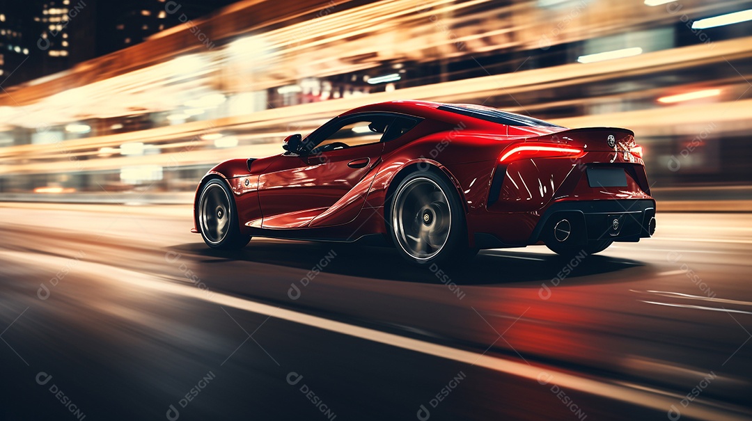 Carro vermelho esportivo correndo