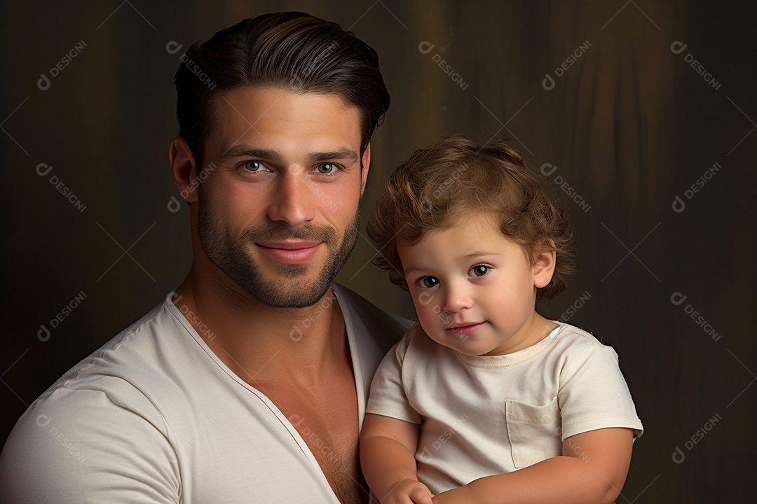 Pai e filho sorridentes