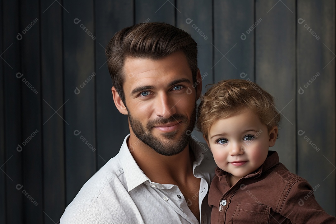 Pai e filho sorridentes