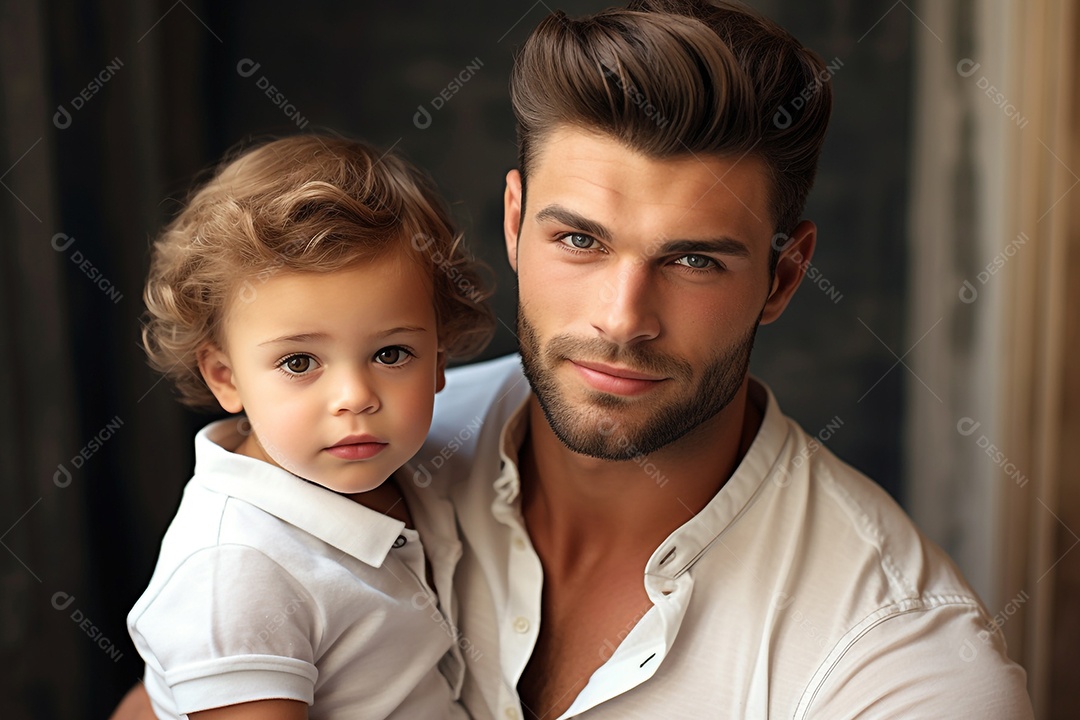 Pai e filho sorridentes