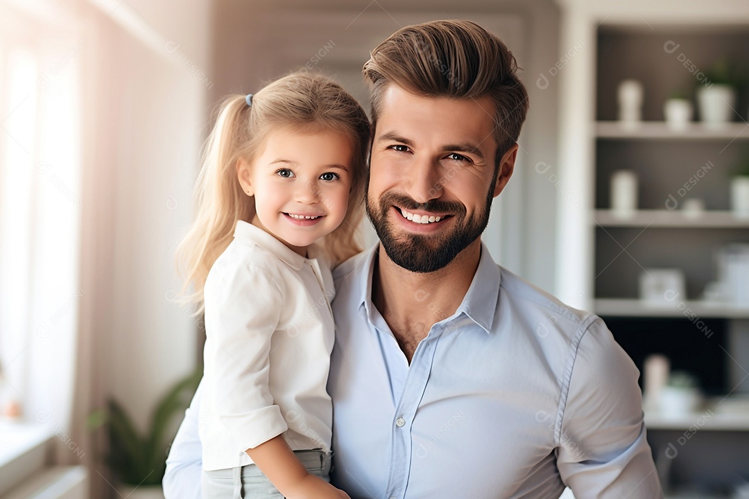 Pai e filho sorridentes