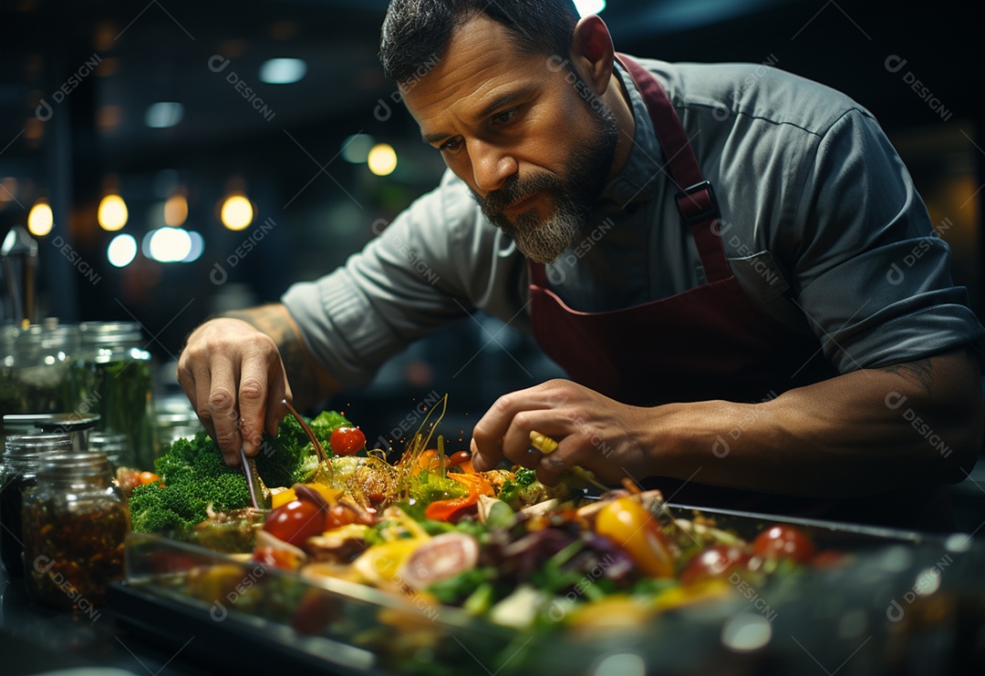 Imagem realista de homem cozinheiro