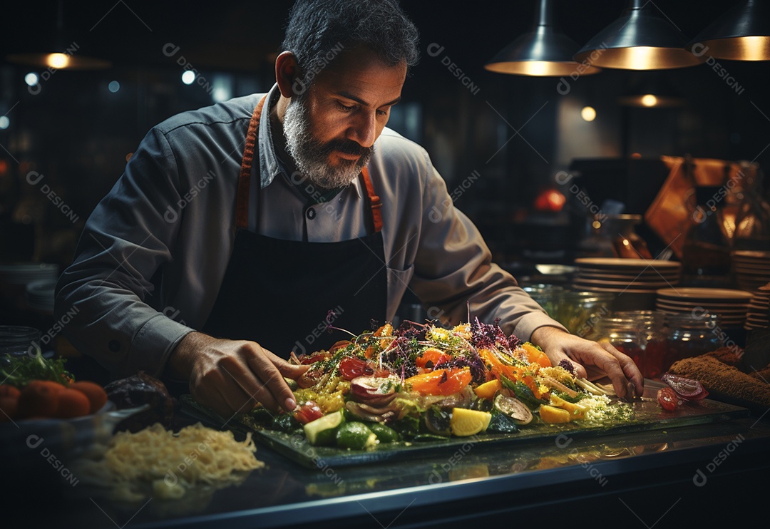 Imagem realista de homem cozinheiro